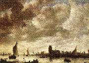 GOYEN, Jan van View of the Merwede before Dordrecht sdg USA oil painting artist